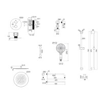 Душевой комплект WHITECROSS Y YSET09TOPGL С ВНУТРЕННЕЙ ЧАСТЬЮ, золото
