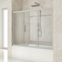 Шторка на ванну Kubele DE019 P3-CLN-MT 175х150 см, профиль матовый хром