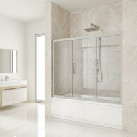 Шторка на ванну Kubele DE019 P3-CLN-MT 175х150 см, профиль матовый хром