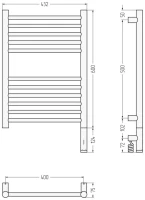 Полотенцесушитель электрический Сунержа Богема 3.1 051-6005-6040 70x45 см, подключение справа, состаренная латунь, лесенка