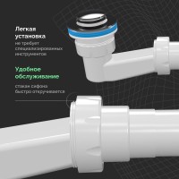 Сифон для поддона EWRIKA 5050860 50 мм, трубный, глянцевый хром Сифон для поддона EWRIKA 5050860 50 мм, трубный, глянцевый хром