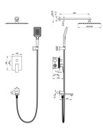 Душевой комплект Wonzon & Woghand Diamond WW-88939011-BN С ВНУТРЕННЕЙ ЧАСТЬЮ, брашированный никель