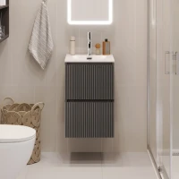 Мебель для ванной комнаты BelBagno Uno-mini 40 подвесная, 2 ящика, матовая темно-серая
