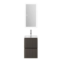 Мебель для ванной комнаты BelBagno Uno-mini 40 подвесная, 2 ящика, матовая темно-серая