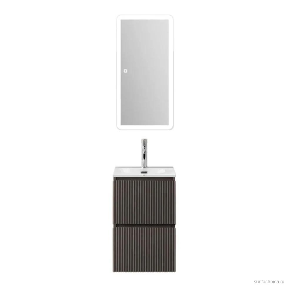Мебель для ванной комнаты BelBagno Uno-mini 40 подвесная, 2 ящика, матовая темно-серая
