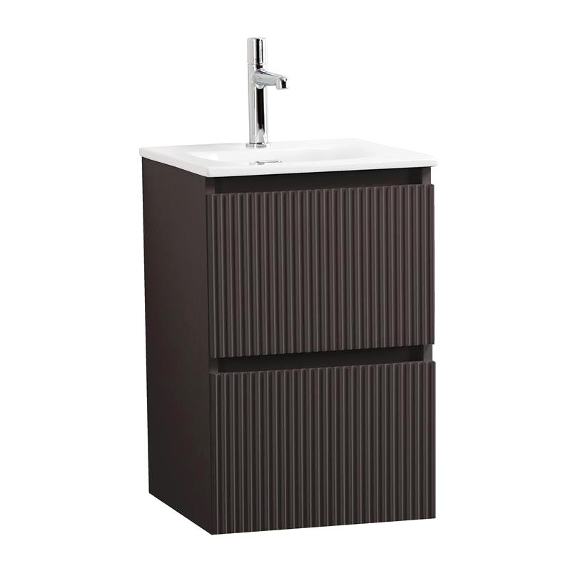 Мебель для ванной комнаты BelBagno Uno-mini 40 подвесная, 2 ящика, матовая темно-серая