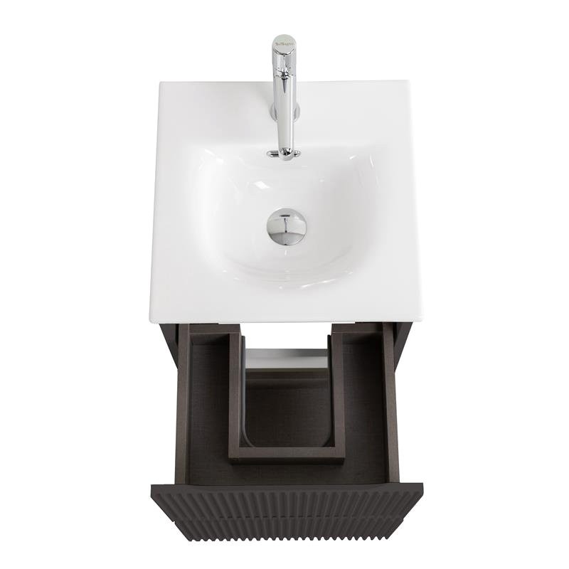 Мебель для ванной комнаты BelBagno Uno-mini 40 подвесная, 2 ящика, матовая темно-серая