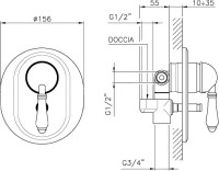 Встраиваемый смеситель для душа и ванны Nicolazzi Signal 3460CR76 С ВНУТРЕННЕЙ ЧАСТЬЮ, хром