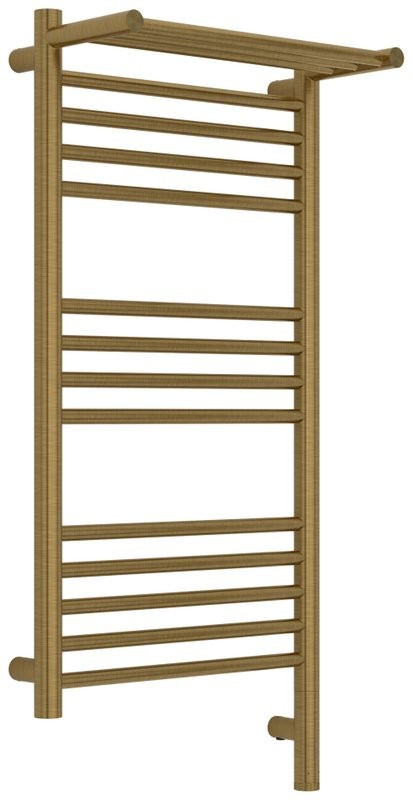 Полотенцесушитель электрический Сунержа Богема 3.1 051-6007-8040 90x45 см, подключение справа, состаренная латунь, лесенка, с полкой