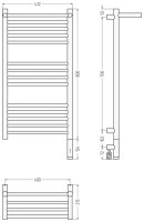 Полотенцесушитель электрический Сунержа Богема 3.1 051-6007-8040 90x45 см, подключение справа, состаренная латунь, лесенка, с полкой