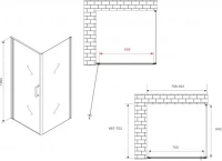 Душевой уголок Abber Sonnenstrand AG04080-S70 70x80, профиль хром, стекло прозрачное