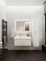 Зеркало La Fenice Cubo 100х80, белое матовое