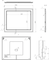 Зеркало La Fenice Cubo 100х80, белое матовое