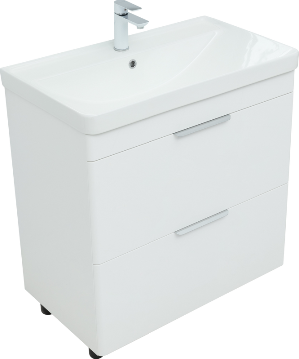 Тумба с раковиной Aquanet Ирис new 70 напольная, 2 ящика