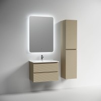 Тумба под раковину подвесная Sancos Folk 690х445х500 мм, c двумя ящиками оснащенными доводчиками, Капучино