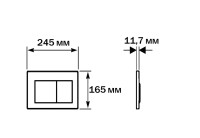 Кнопка смыва для унитаза AQUATEK Pneumo S PNS-0000005 АБС-пластик, цвет матовый черный