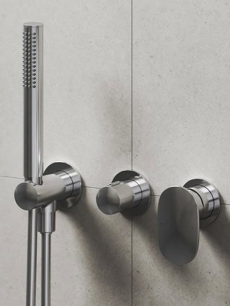 Встраиваемый смеситель для душа и ванны Ravak Spring SG 065.00CR.O2+S хром