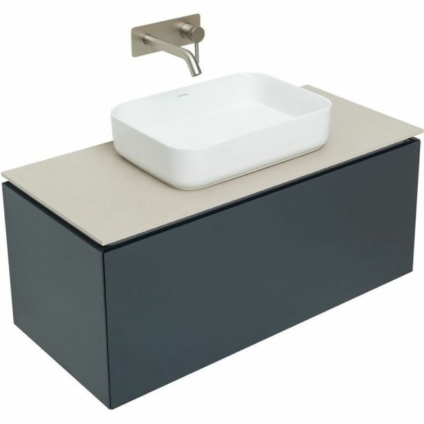 Тумба под раковину со столешницей Allen Brau Infinity 100 1+1, подвесная, антрацит матовый, столешница бежевая