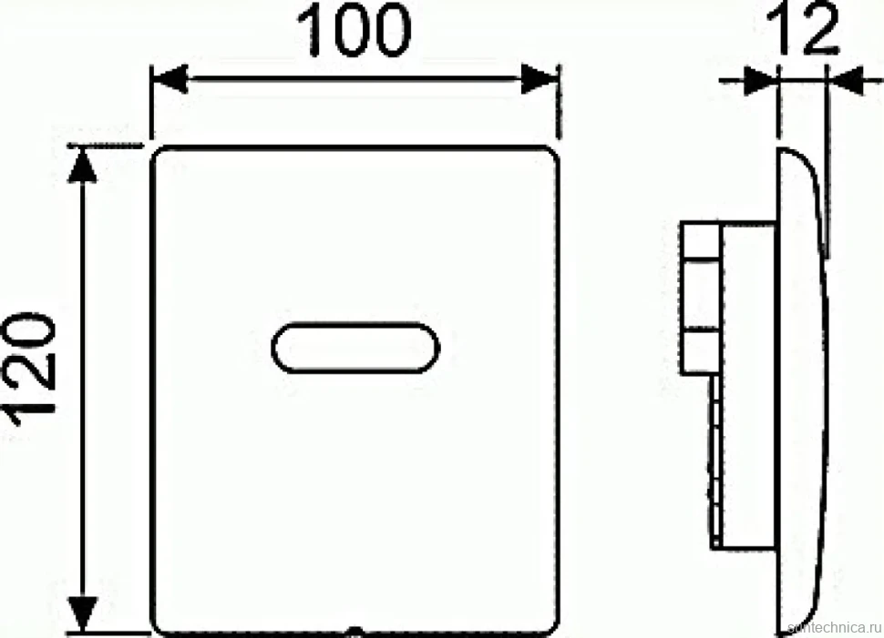 Кнопка смыва TECE Planus Urinal 6 V-Batterie 9242356 белая