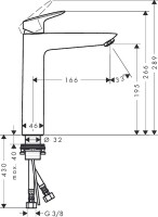 Смеситель для раковины Hansgrohe Logis 71091000 без донного клапана