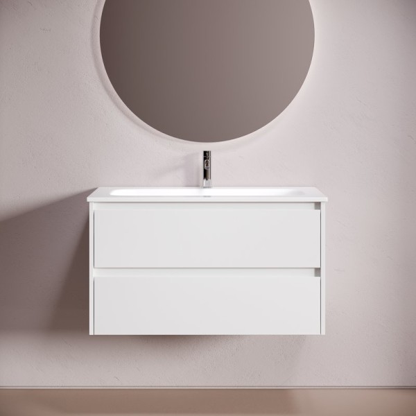 Тумба с раковиной Sancos Libra 90 подвесная, белый, раковина СN7019