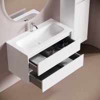 Тумба с раковиной Sancos Libra 90 подвесная, белый, раковина СN7019