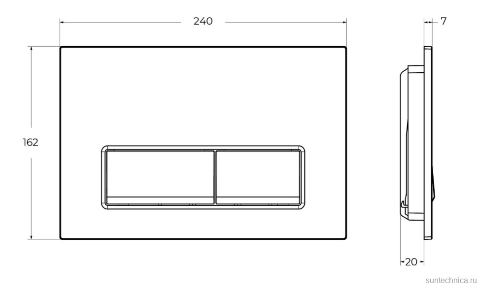 Кнопка смыва для унитаза BelBagno BB-15R-IN пластик, цвет сатин