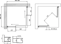 Душевой уголок Vegas Glass ZA-F Novo 110*100 02М 01 профиль черный матовый, стекло прозрачное