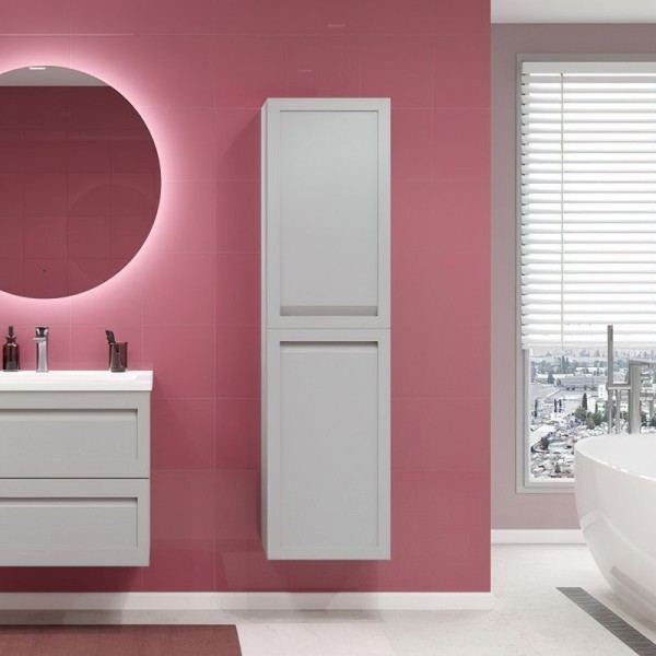 Шкаф пенал для ванной Art&Max Platino светло-серый матовый