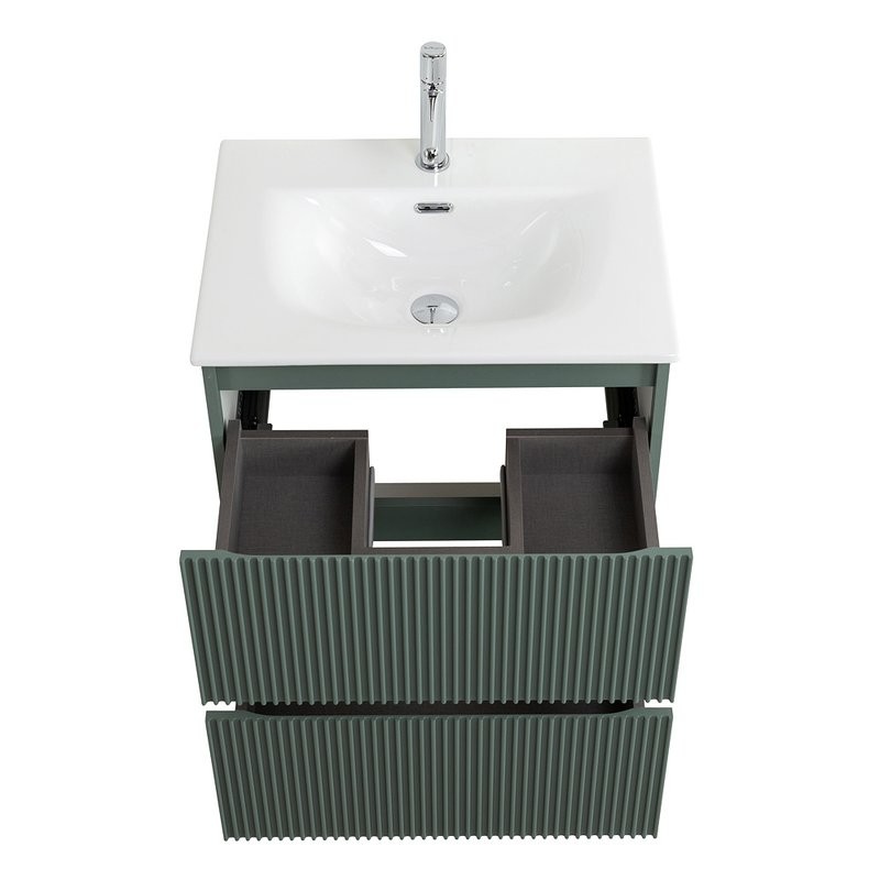 Тумба с раковиной BelBagno Uno 60 подвесная, 2 ящика, матовая еловая