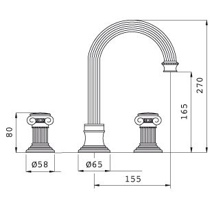 Смеситель для раковины Cezares Olimp BLS2 A 03/24 O для раковины
