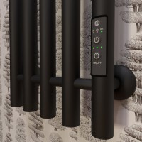 Полотенцесушитель электрический Маргроид Inaro 120х24 R, с крючками, черный матовый