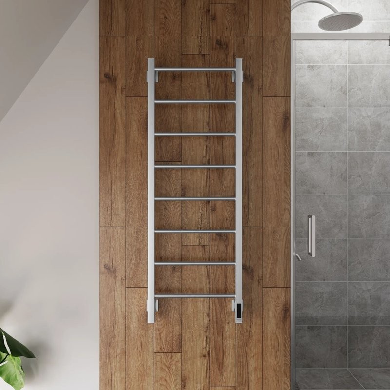 Полотенцесушитель электрический Grota Simple K 430х1200 NM EL 120x45 см, подключение справа, слева, скрытое подключение справа, матовый хром, лесенка