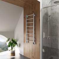 Полотенцесушитель электрический Grota Simple K 430х1200 NM EL 120x45 см, подключение справа, слева, скрытое подключение справа, матовый хром, лесенка