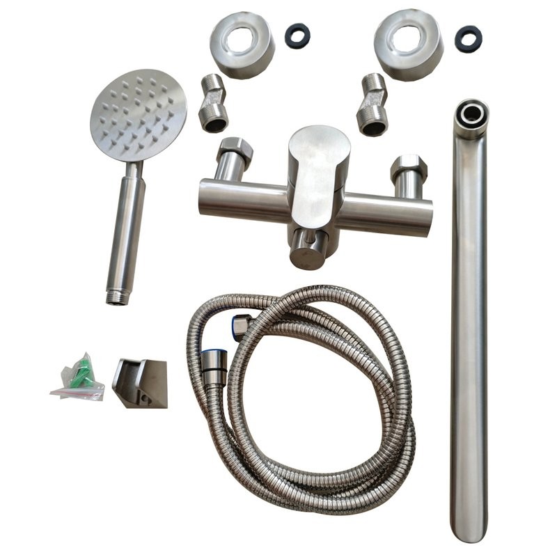 Смеситель с длинным изливом для ванны Agger Zest A0721133 никель матовый