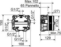 Термостатический смеситель встраиваемый Plumberia Selection PSBOX PSB1903NO С ВНУТРЕННЕЙ ЧАСТЬЮ, матовый черный