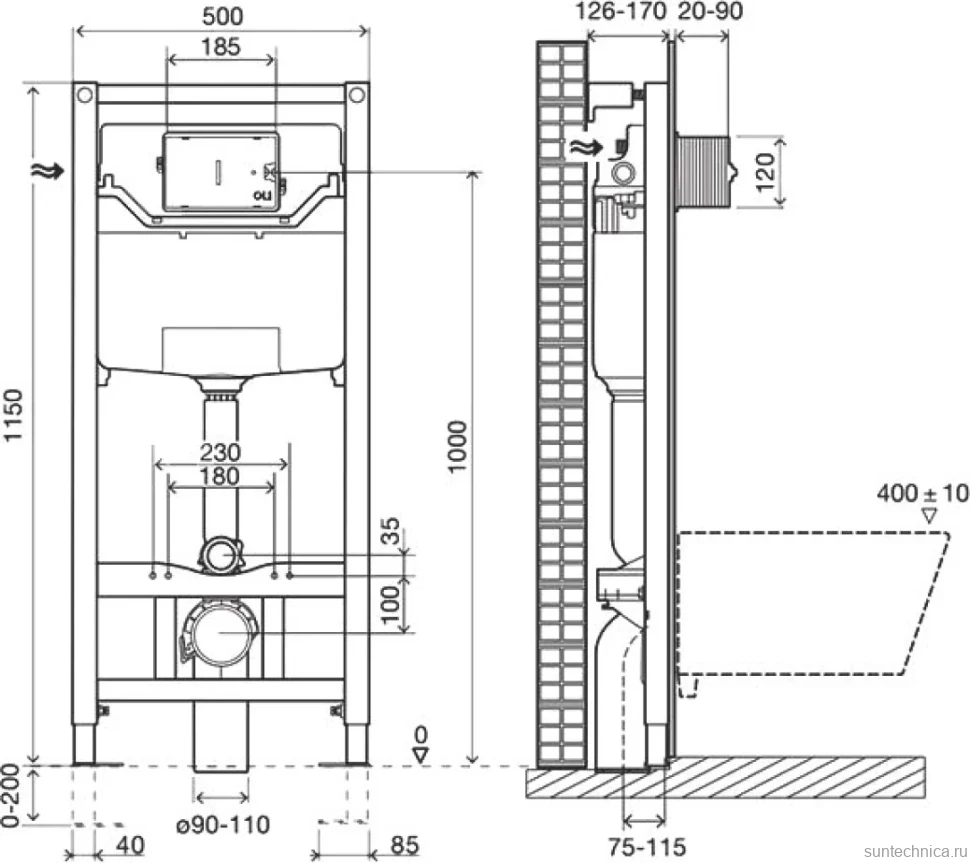 Система инсталляции для унитазов OLI OLIPure Oli 120 OLIPure 880780 Sanitarblok mechanic