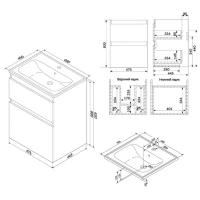 Тумба с раковиной AM.PM X-Joy 50 подвесная, белый глянец