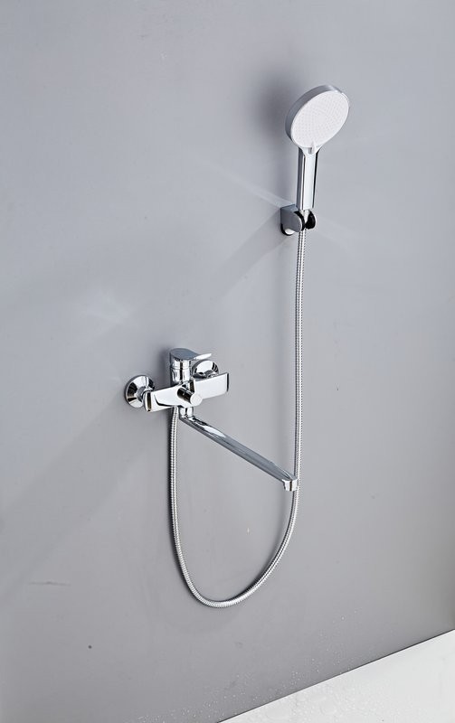 Смеситель с длинным изливом для ванны Haiba HB22553 хром