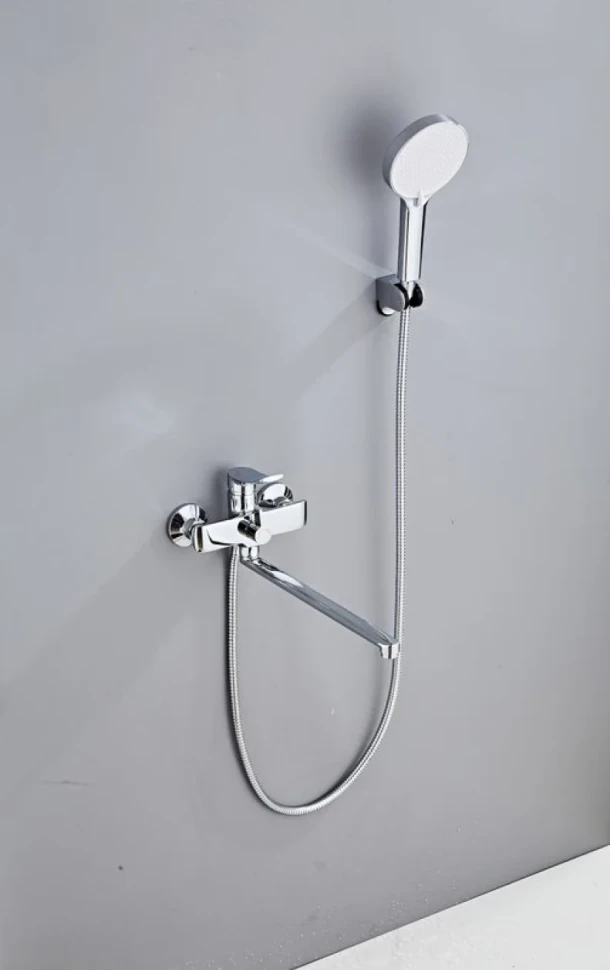 Смеситель с длинным изливом для ванны Haiba HB22553 хром