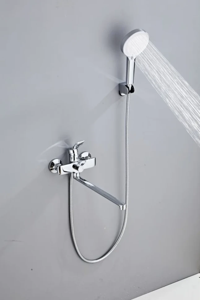 Смеситель с длинным изливом для ванны Haiba HB22553 хром