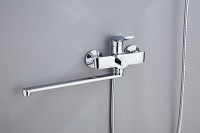 Смеситель с длинным изливом для ванны Haiba HB22553 хром