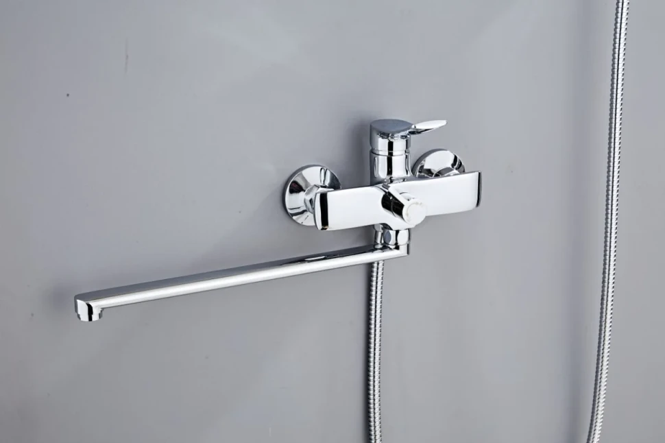 Смеситель с длинным изливом для ванны Haiba HB22553 хром