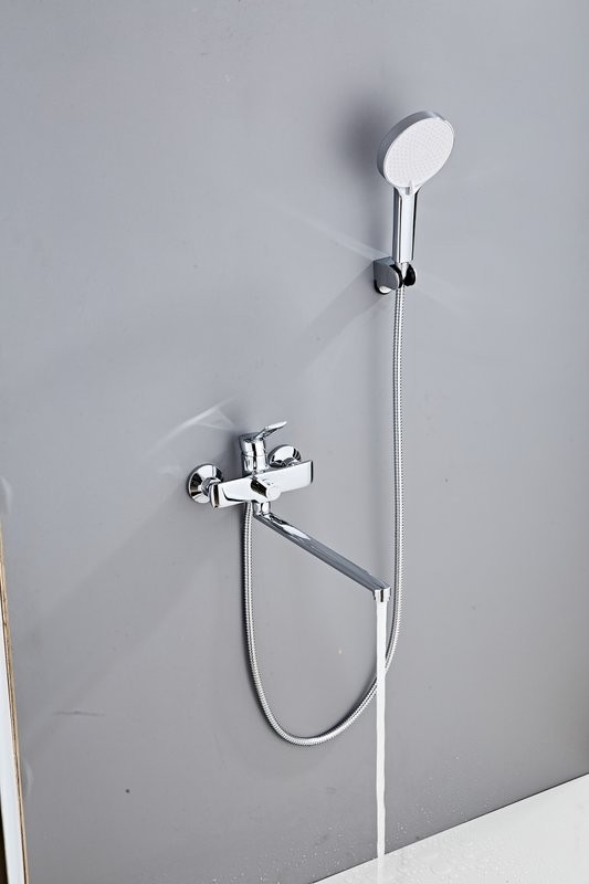 Смеситель с длинным изливом для ванны Haiba HB22553 хром