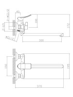 Смеситель с длинным изливом для ванны Haiba HB22553 хром