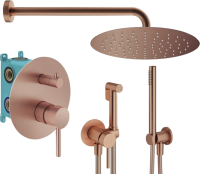 Комплект для ванной Plumberia Selection Ixo KITZXO18RS С ВНУТРЕННЕЙ ЧАСТЬЮ, медь брашированная