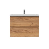 Тумба с раковиной SanStar Riana 80 подвесная, дуб крафт золотой, раковина Fest 80