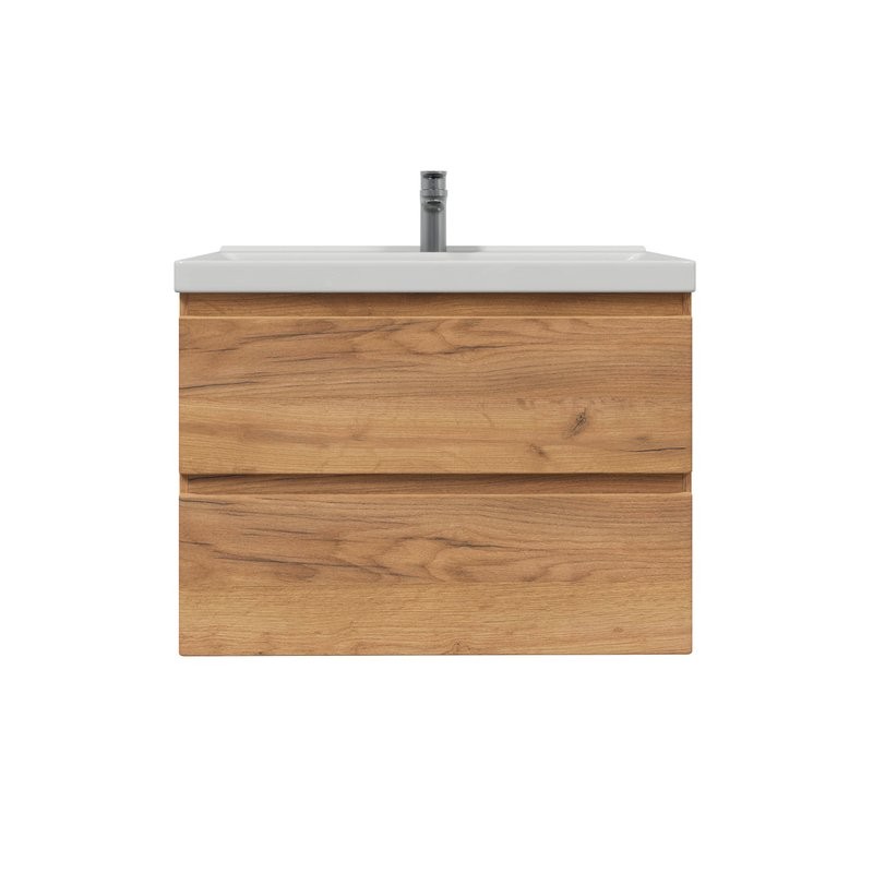 Тумба с раковиной SanStar Riana 80 подвесная, дуб крафт золотой, раковина Fest 80