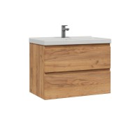 Тумба с раковиной SanStar Riana 80 подвесная, дуб крафт золотой, раковина Fest 80