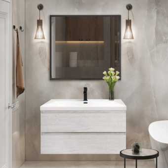 Мебель для ванной Cezares Molveno 100, legno bianco, с раковиной Cezares CZR-1188-1000/500